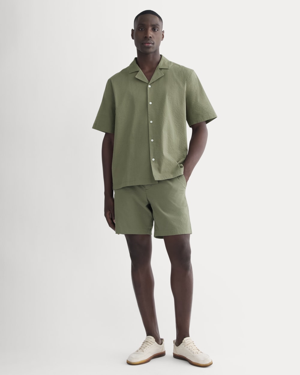 The Seersucker Resort Shirt | Lichen Green - Image 3