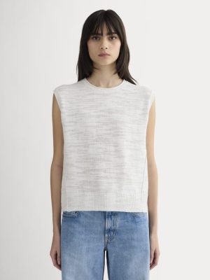 The Muscle Sweater in Cotton Linen | White