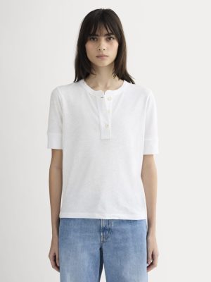 The Henley in Cotton Linen | White