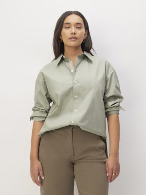 The Supima? Cotton Boyfriend Shirt | Sage Green