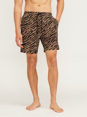 The ReNew Swim Short | Tiger Stripe Toasted Coconut