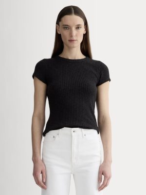 The Cozy Rib Tee | Black