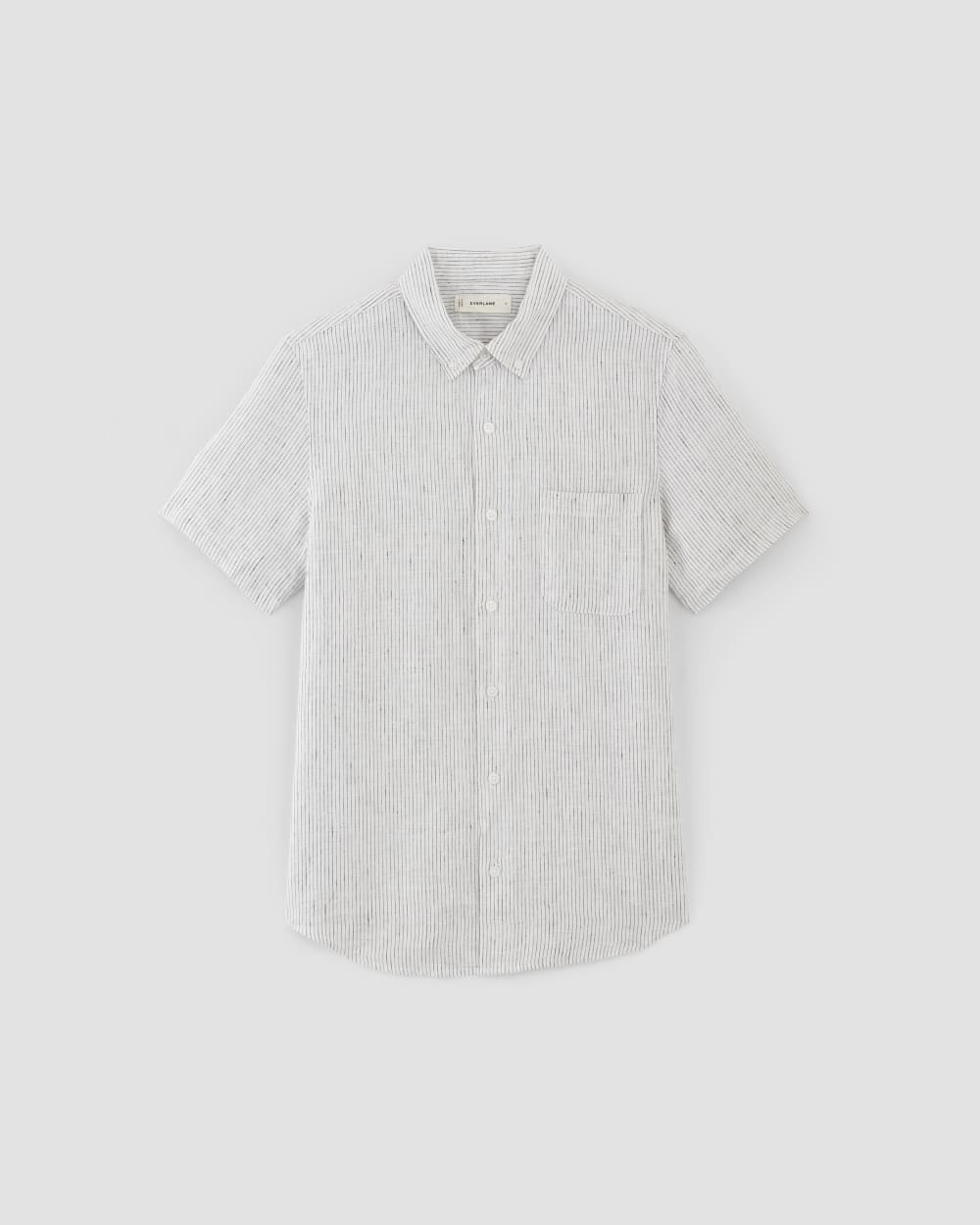 The Classic Short-Sleeve Shirt in Linen | White / Black - Image 2