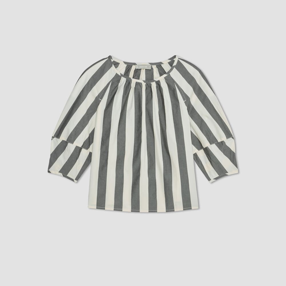 The Poplin Scoop-Neck Top | Bone / Black - Image 2