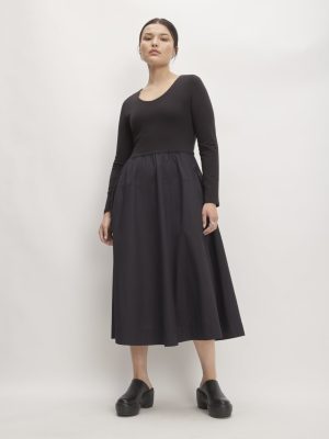The Long-Sleeve Riviera Dress | Black
