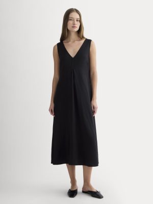The V-Neck Dress in SoftLuxe | Black