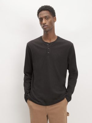 The Slub Long-Sleeve Henley | Black
