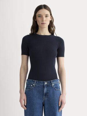 The Sweater Tee in Ultrasoft Merino | Navy
