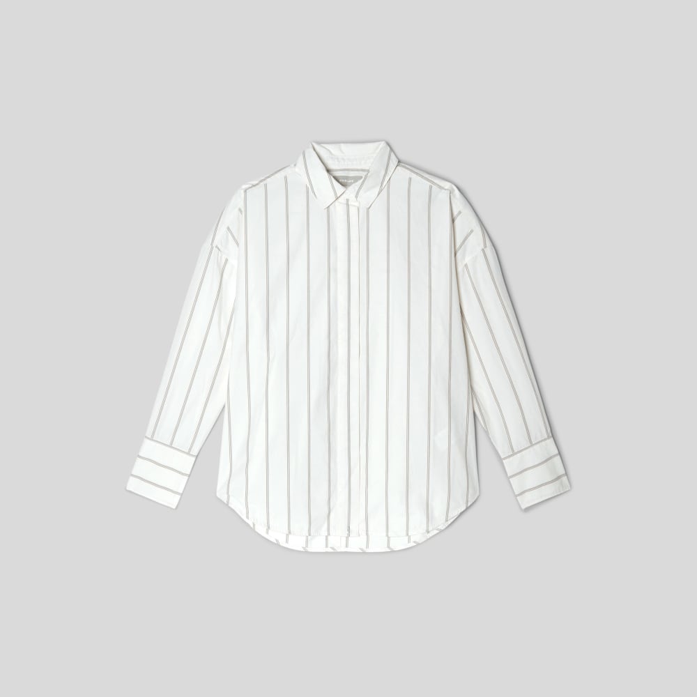 The Oversized Poplin Shirt | Black / Canvas Tan - Image 2