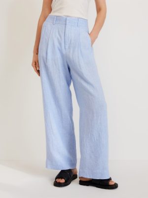 The Linen Way-High® Drape Pant  | Light Blue