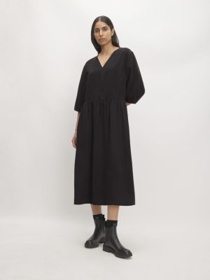 The TENCEL? Puff-Sleeve Dress | Black