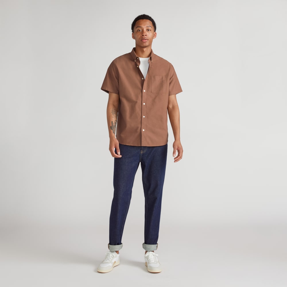 The Organic Short Sleeve Oxford Shirt | Carob Brown - Image 6