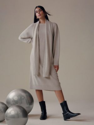 The Cashmere Midi Dress | Pale Heather Grey