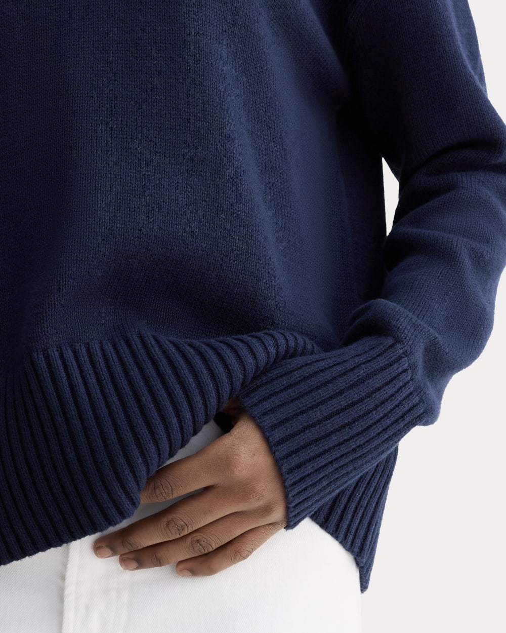 The Boxy Sweater in Everyday Cotton | Navy - Image 4