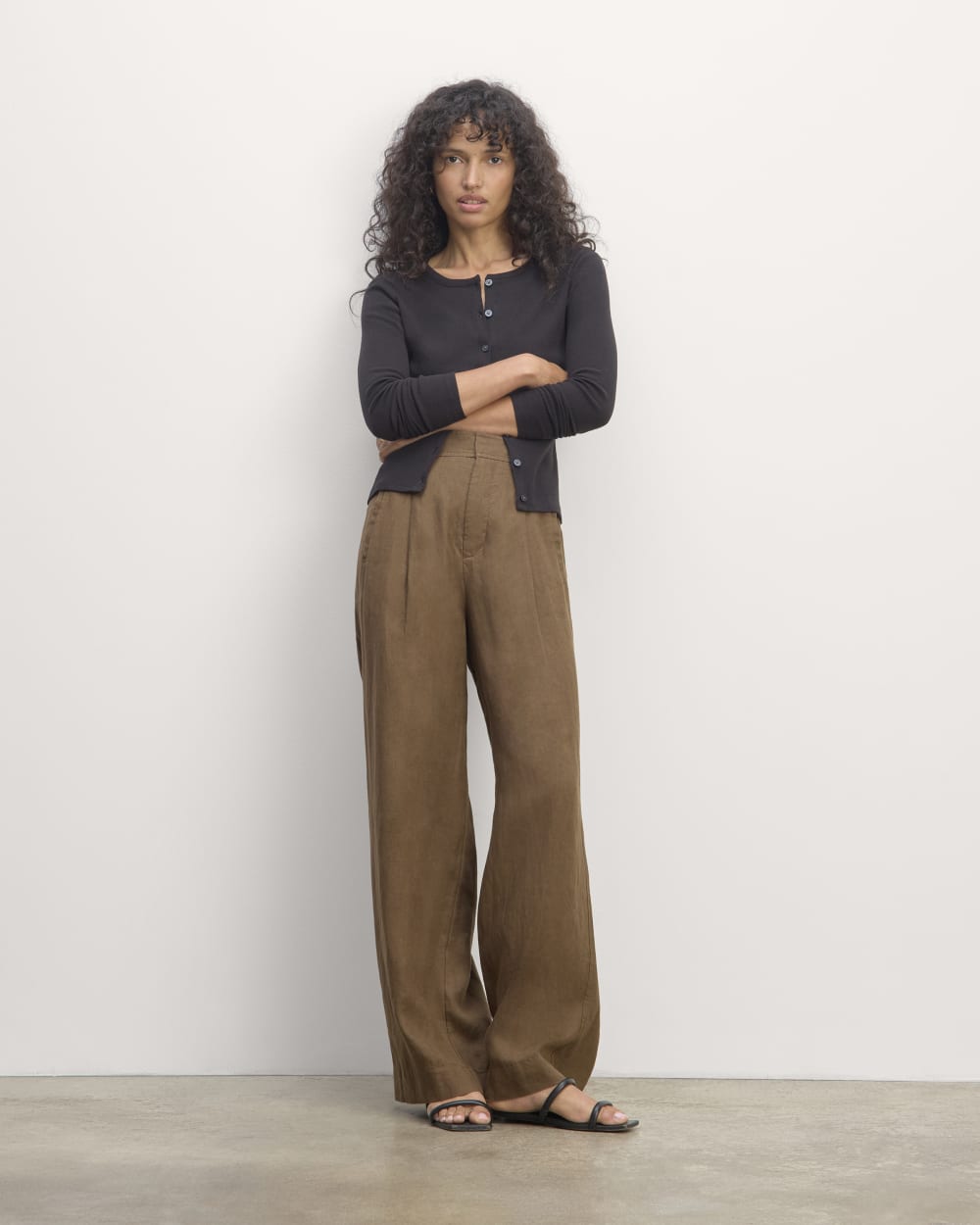 The Linen Way-High® Drape Pant | Cocoa