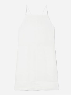 The Linen Apron Dress | White