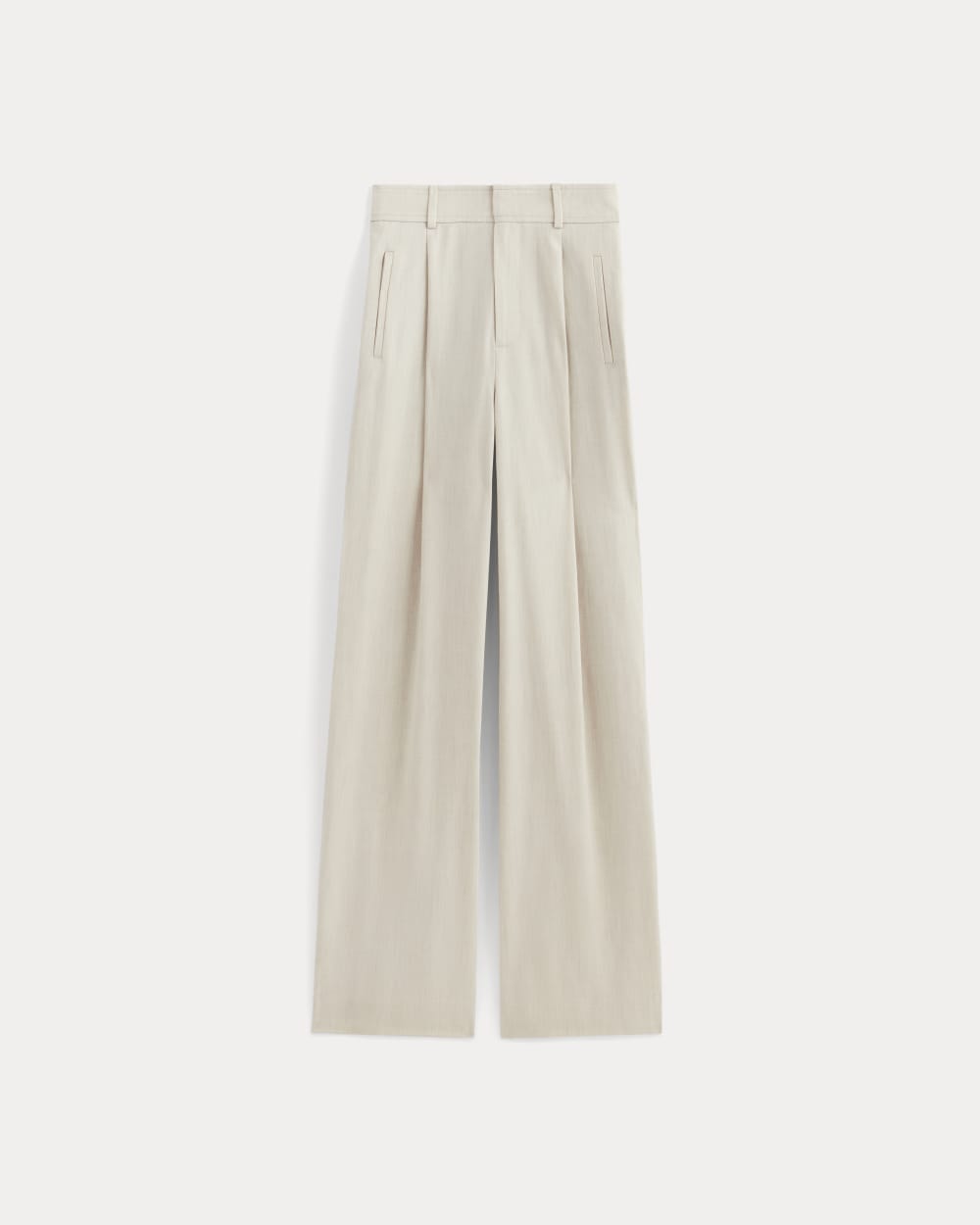 The Draper Pleated Pant in Buttersmooth | Heathered Oat | 30 Inseam - Image 2
