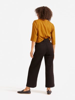 The Wide-Leg Crop Pant | Black | Short