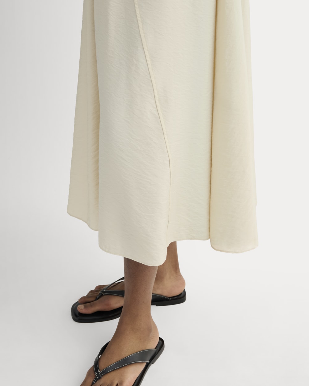 The V-Neck Dress in SoftLuxe | Sandshell - Image 5