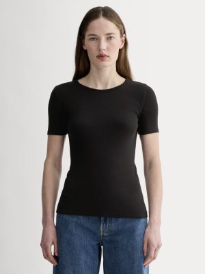 The Luxe Rib Crew | Black