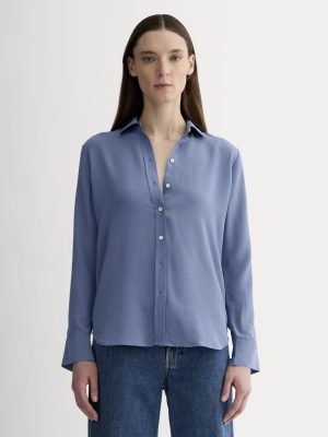 The Must-Have Shirt in Washable Silk | French Blue