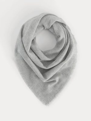 The Cashmere Feather Scarf | Heathered Grey
