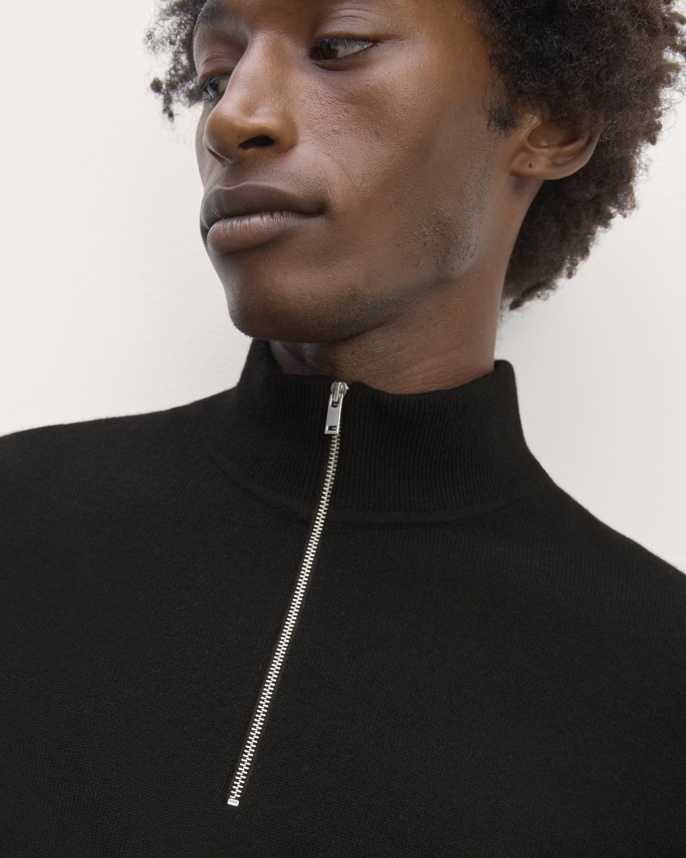 The Quarter-Zip in Cashmere | Black - Image 4