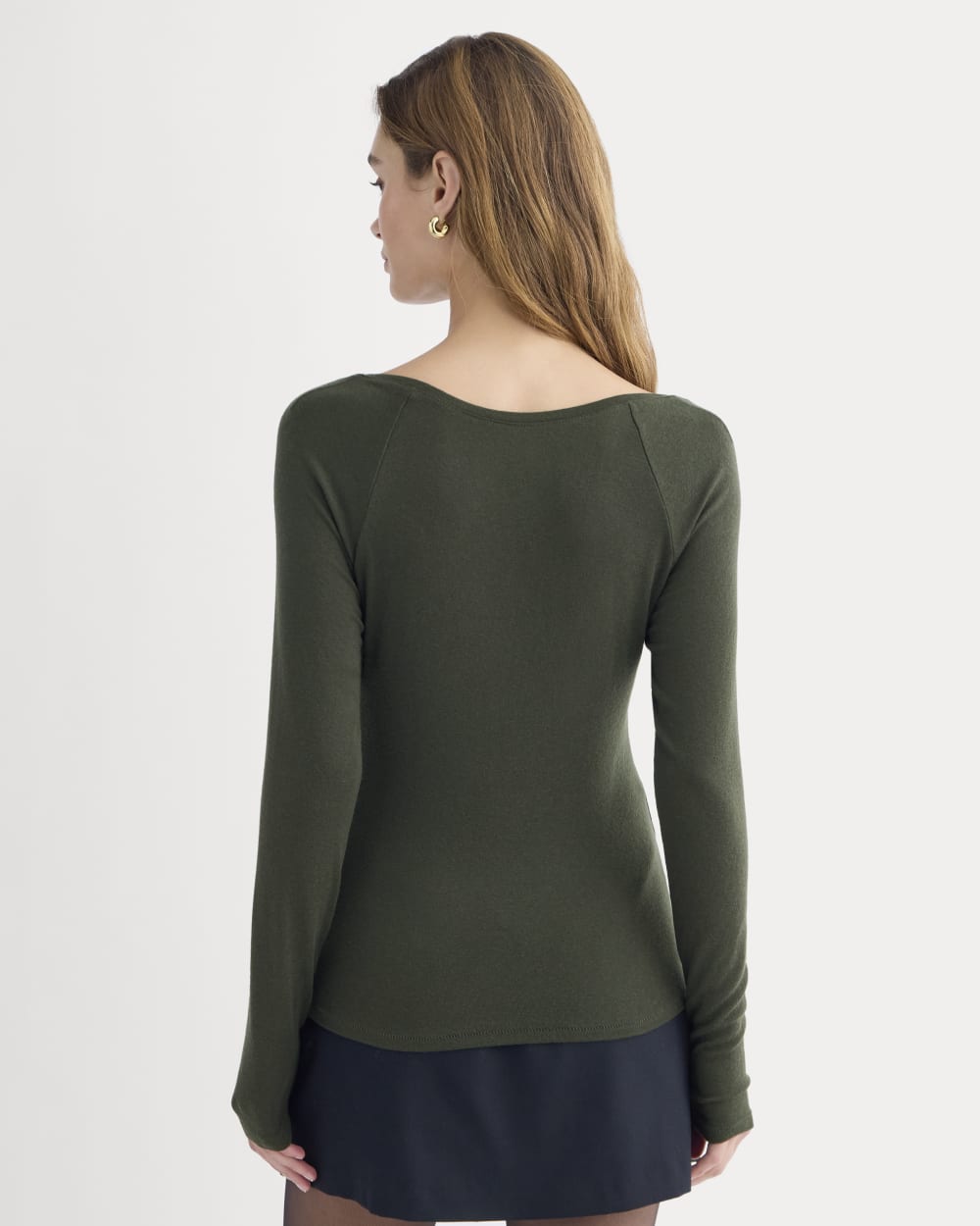 Sweatheart-Neck Top in Butterluxe | Dark Green - Image 5