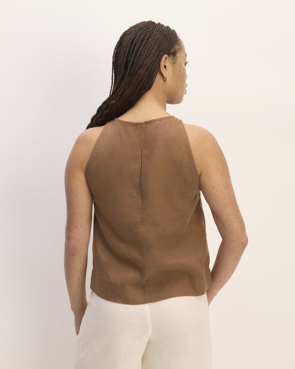 The Linen High-Neck Tank | Carob Brown - Image 5