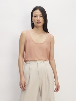 The Scoop Tank in Washable Silk | Blush Pink