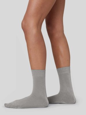 Ines Shimmery Socks | Light Grey
