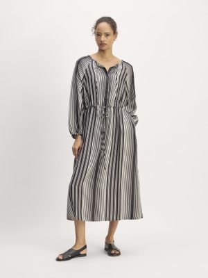 The TENCEL? Gathered Maxi Dress | Black / Bone