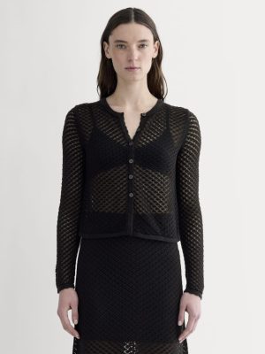 The Lace Knit Cardigan | Black