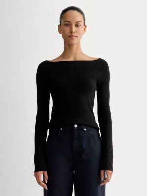 The Knit Boatneck Top | Black
