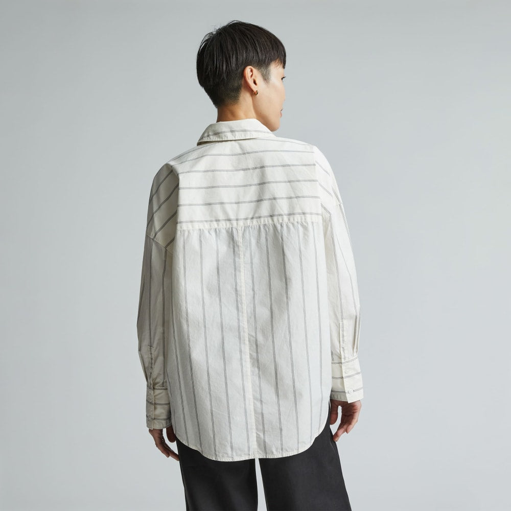 The Oversized Poplin Shirt | Black / Canvas Tan - Image 3