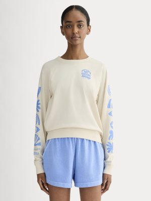 The Everlane x Parks Project Off-Duty Long-Sleeve Tee | Natural / Granada Sky Blue