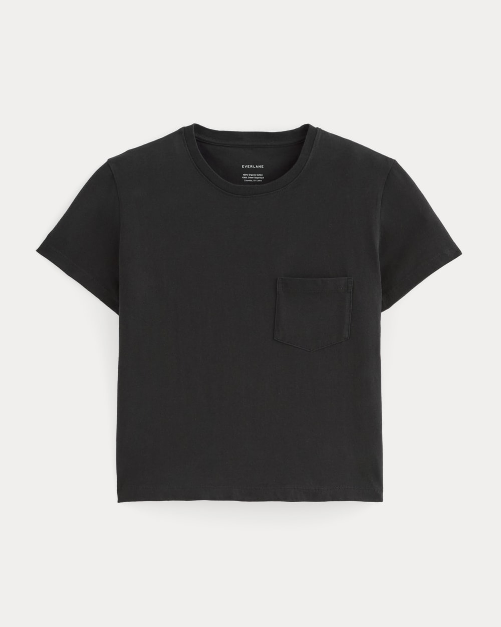 The Box-Cut Tee in Essential Cotton | Black | Pocket - Image 2