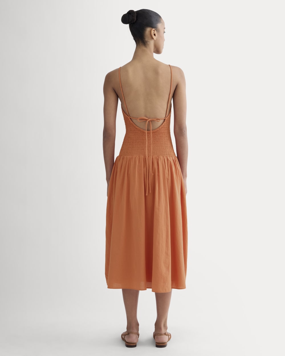 The Gauze Open-Back Dress | Soft Orange - Image 4
