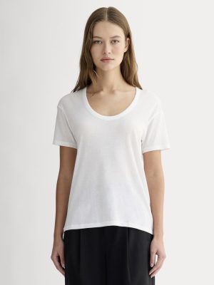 The Air Scoop-Neck Tee | White