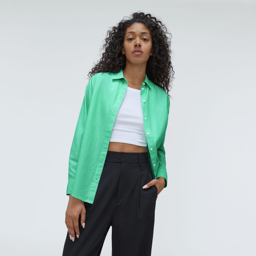 The Must-Have Shirt in Silky Cotton | Bright Jade / White - Image 5