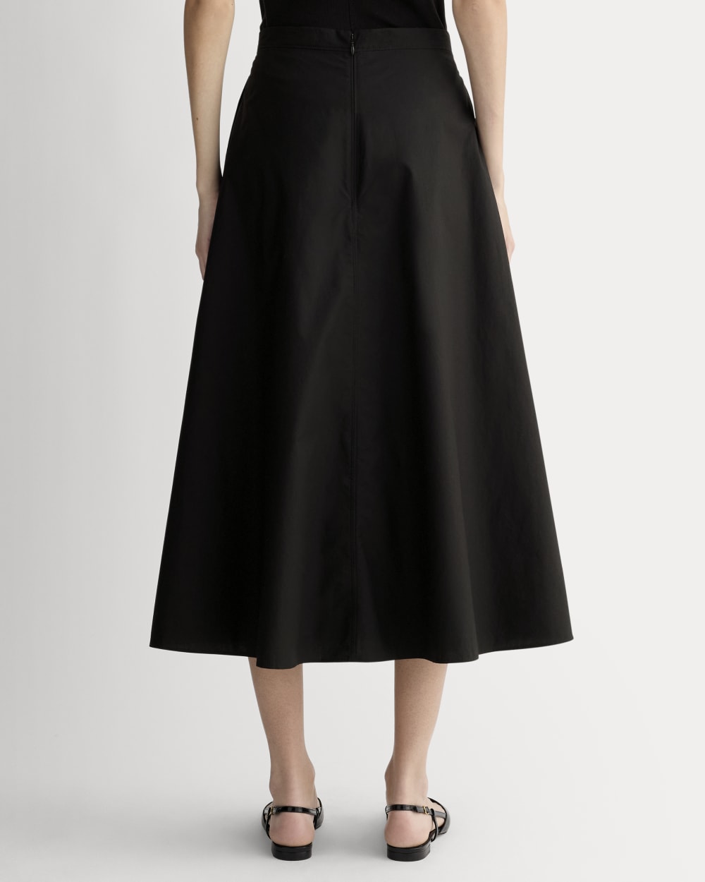 The Midi Skirt in Ultrasoft Cotton | Black - Image 5