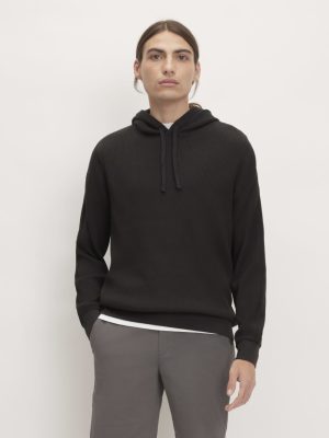 The Waffle-Knit Hoodie | Black