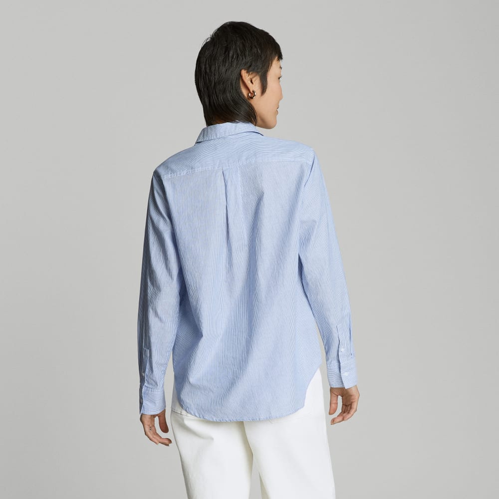 The Must-Have Shirt in Silky Cotton | Lapis Blue / White - Image 3