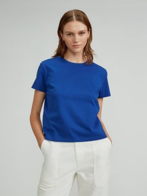 The Box-Cut Tee in Essential Cotton | Mazarine Blue | No Pocket