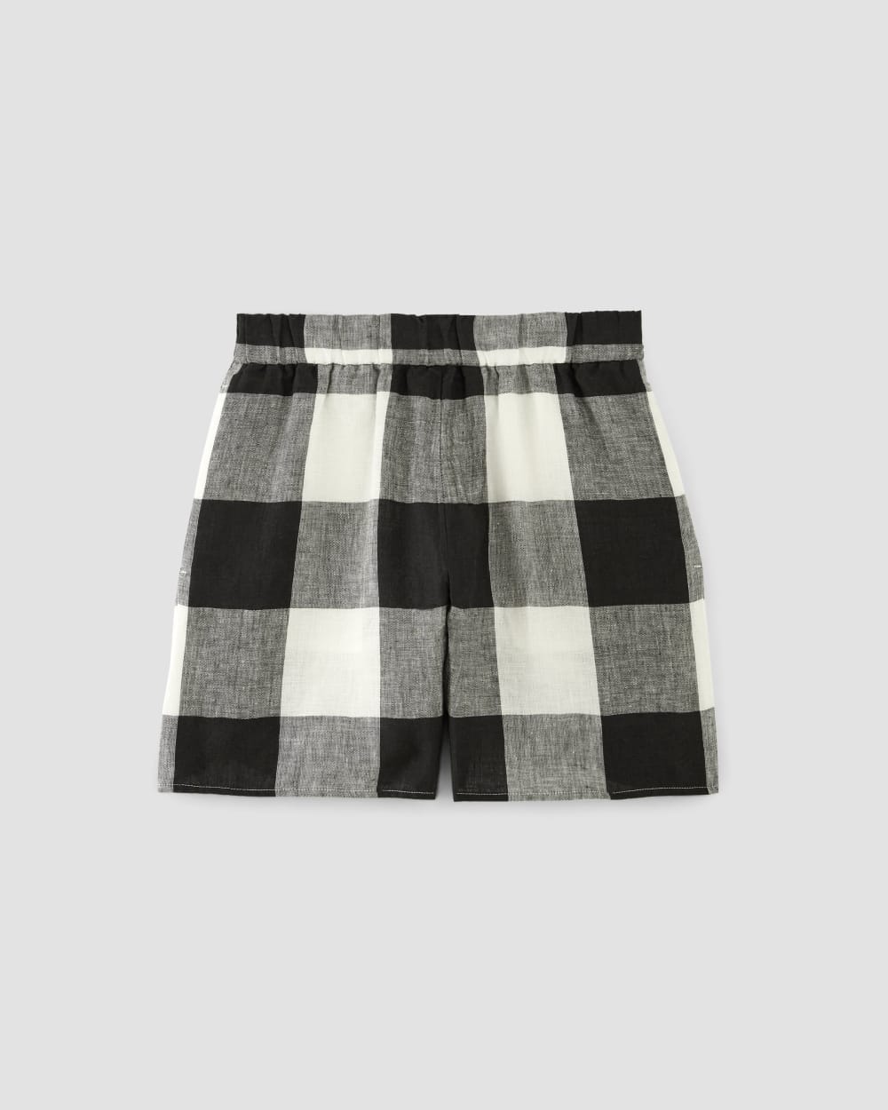 The Linen Easy Short | Bone / Black Check - Image 2