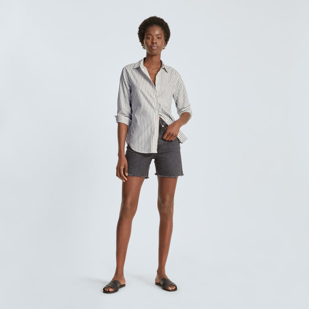 The Must-Have Shirt in Silky Cotton | Deep Blue / Canvas - Image 5