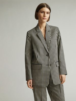 The Oversized Blazer in Buttersmooth | Khaki / Black