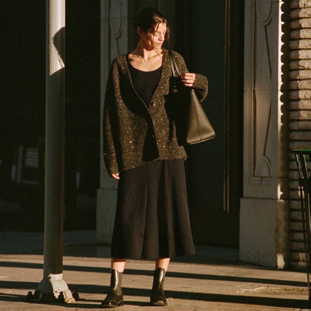 The City Stripe Midi Skirt | Black - Image 6