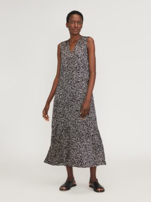 The Satin V-Neck Maxi Dress | Splatter