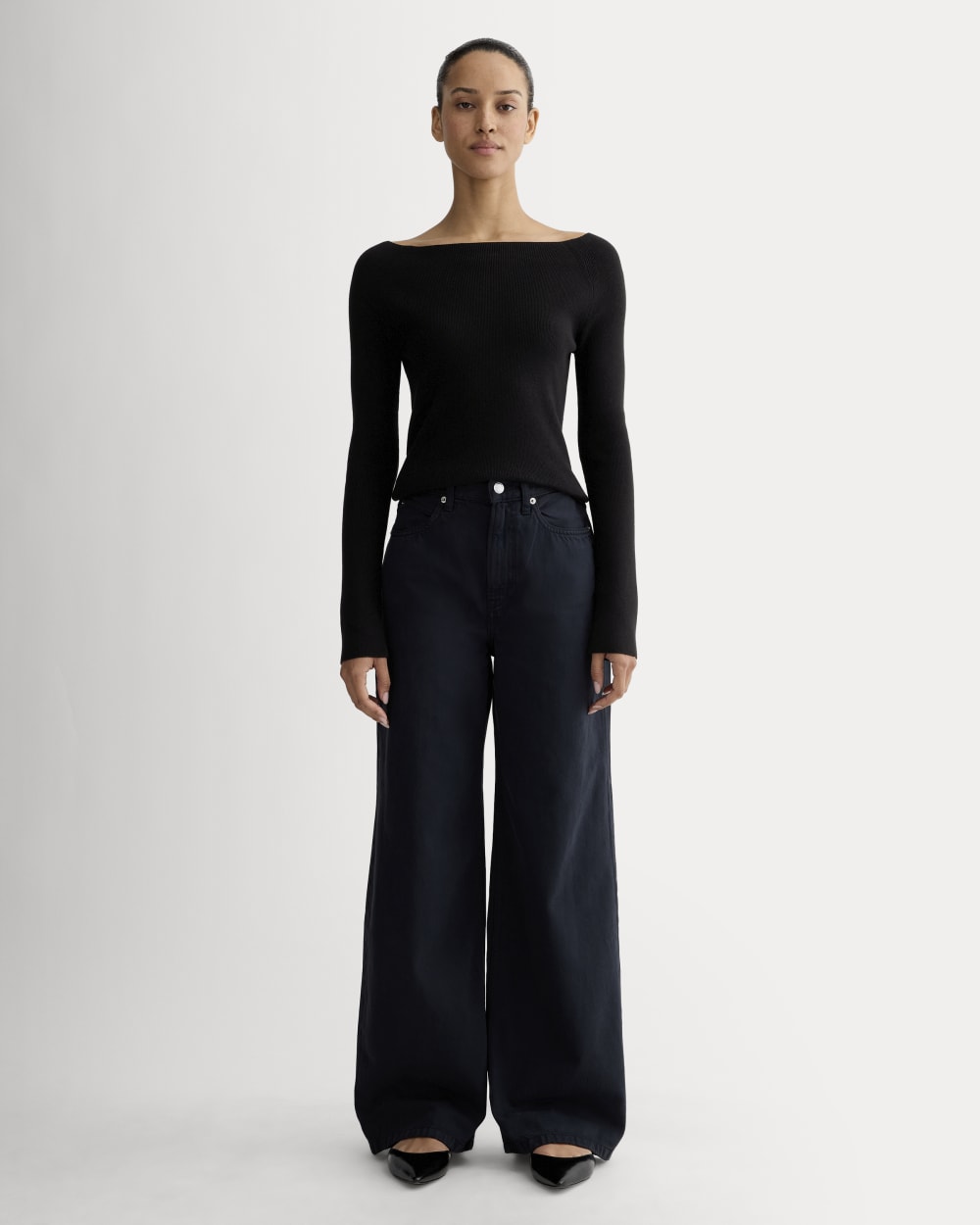 The Knit Boatneck Top | Black - Image 3